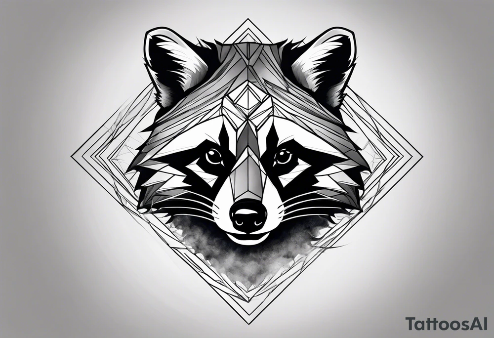 Superman raccoon in realism smoke tattoo idea