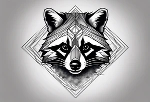 Superman raccoon in realism smoke tattoo idea