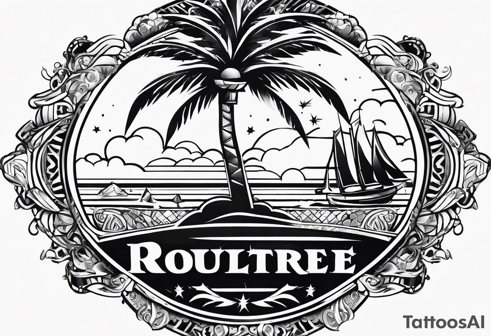 ROULETTE casino card games dice sun palm tree tattoo idea