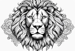 lion face, symmetrical, chest tattoo tattoo idea