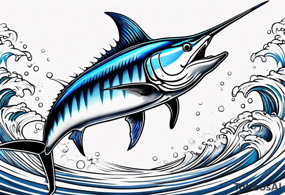 blue marlin tattoo idea