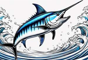 blue marlin tattoo idea