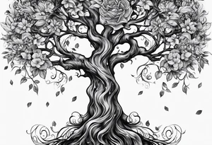 Family tree with names tattoo idea