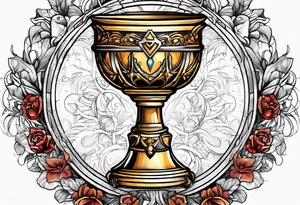 chalice surrounded by halo tattoo idea