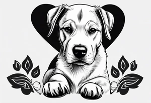 dog paw with  coordinates tattoo idea