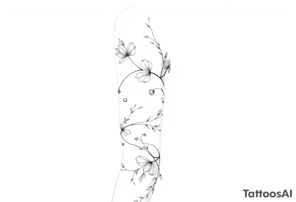 Лилии и размытые линии tattoo idea