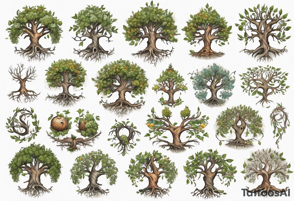 Yggdrasil sprouting branches that make a family tree tattoo idea