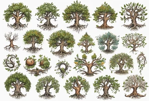 Yggdrasil sprouting branches that make a family tree tattoo idea