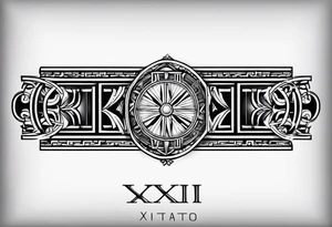 Leg band solid Roman numerals IX XI tattoo idea