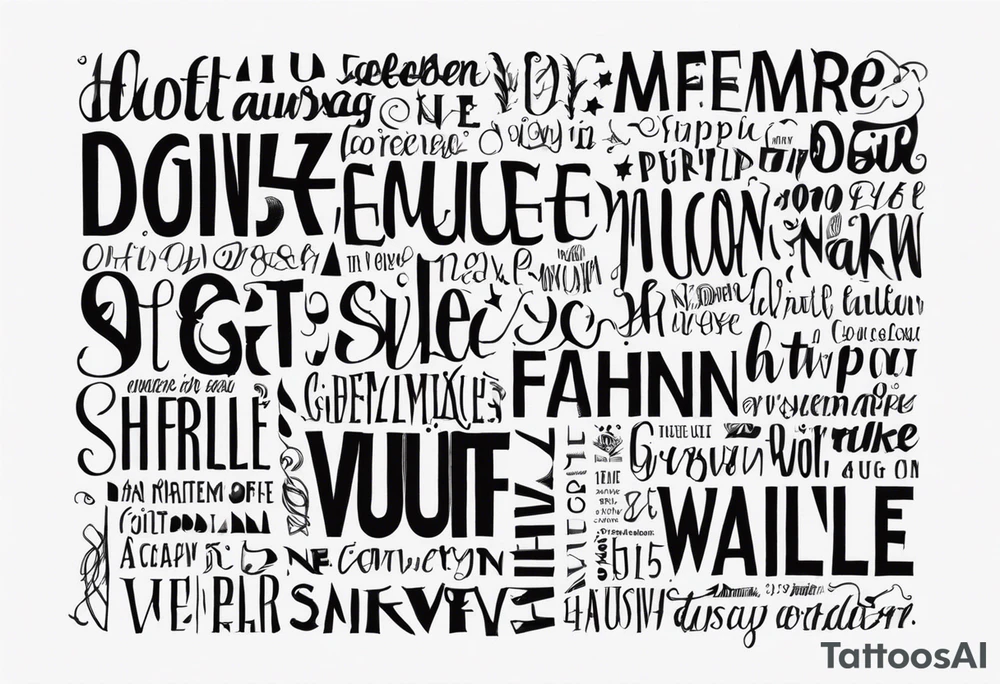 niemals aufgeben in words simple tattoo idea