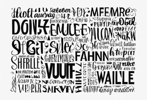 niemals aufgeben in words simple tattoo idea