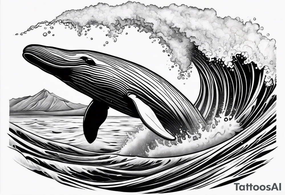 Hawaiian breaching whale tattoo idea