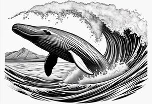 Hawaiian breaching whale tattoo idea