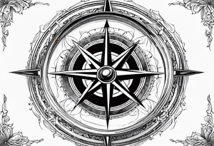 Nautical compass with firedapartment tattoo idea
