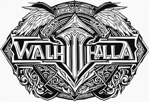 Valhalla sword shield steps tattoo idea