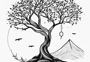 Snake in a tree 
 if I cannot bed the will of heaven, then I shall move hell tattoo idea