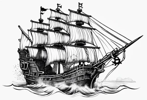 A pirate ship tattoo idea