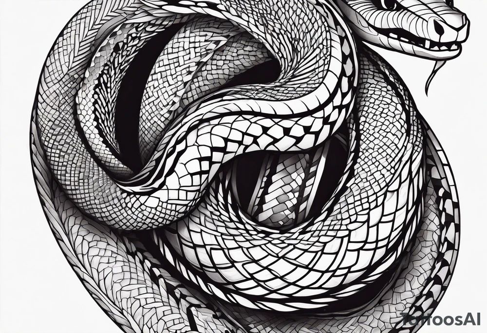 sly word form as snake tattoo idea