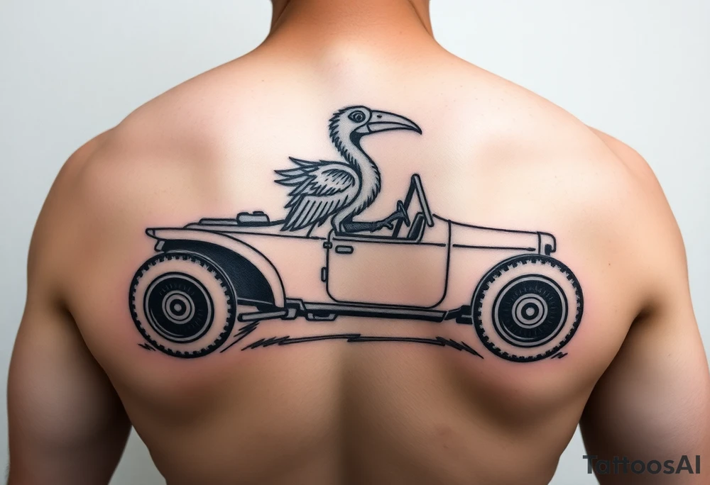 Quiero tatuajes independientes en el brazo uno en el antebrazo muy sutil que ponga karma, otro en el tríceps que ponga hakuna matara con alguna imagen se aprovecha el momento, otro en el brazo donde consideres que sea un coche pasando a través de un arcoíris y conducido por un pato moderno tattoo idea