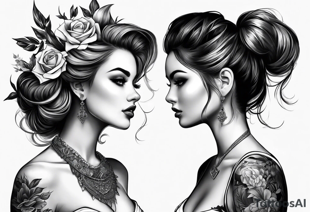 A pair of tattoos for a guy and a girl tattoo idea