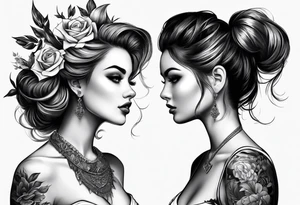 A pair of tattoos for a guy and a girl tattoo idea