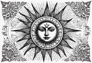 sun from the argentinian flag, detailed, dotwork, tattoo sketch, award-winning elegant dotwork tattoo design, stunning, black and white, high resolution, white background tattoo idea