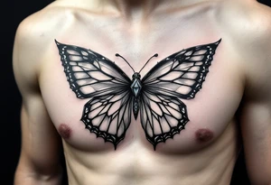 Diamond bow tie butterfly tattoo idea