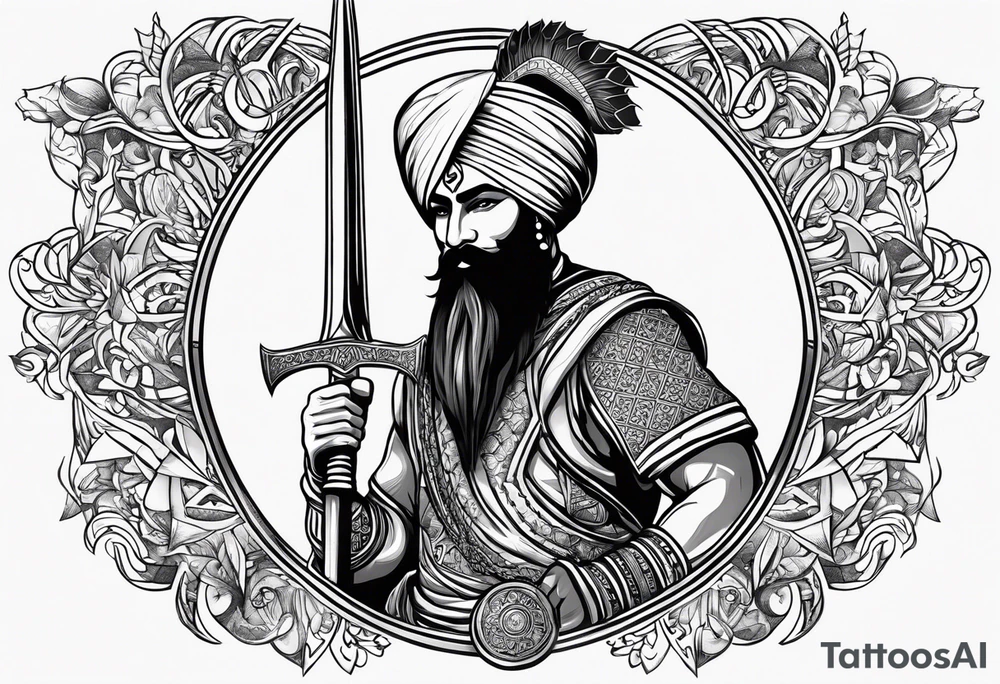 i have a sikh warrior and text stating "without fear without hate" tattoo idea