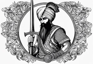 i have a sikh warrior and text stating "without fear without hate" tattoo idea