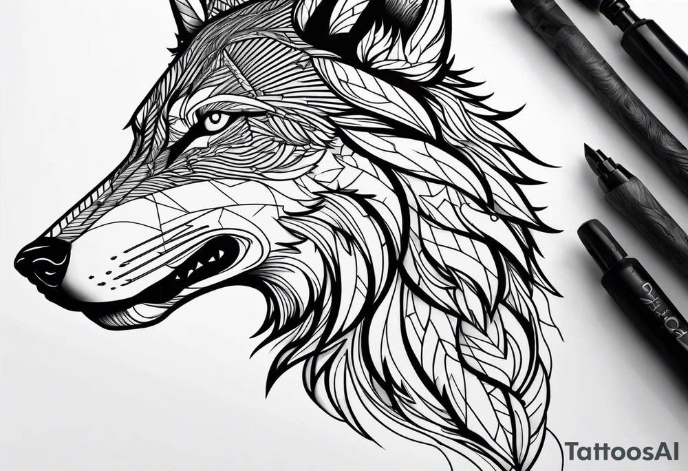 Powerful fearless wolf tattoo idea