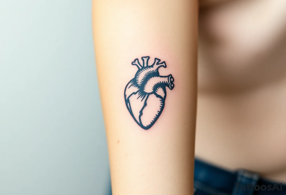 medieval heart woodcut tattoo idea