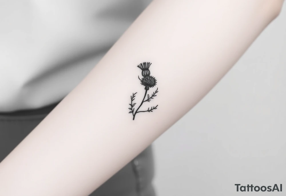 thistle minimalist tattoo idea