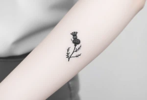 thistle minimalist tattoo idea