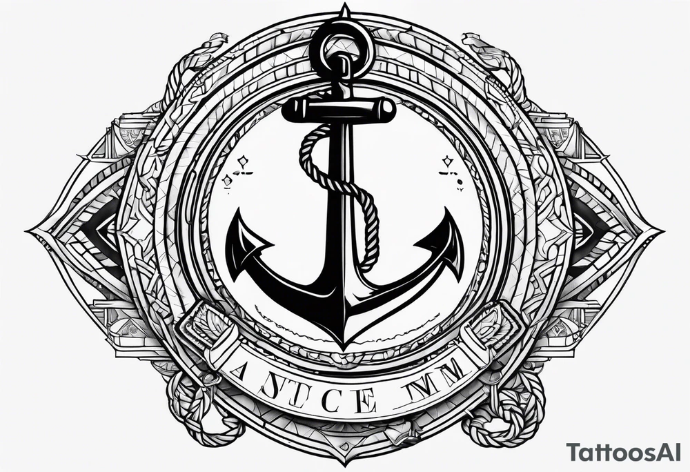 the words Nosce Te Ipsum wrapped around an anchor tattoo idea