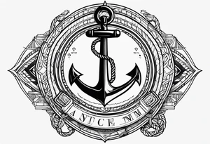 the words Nosce Te Ipsum wrapped around an anchor tattoo idea