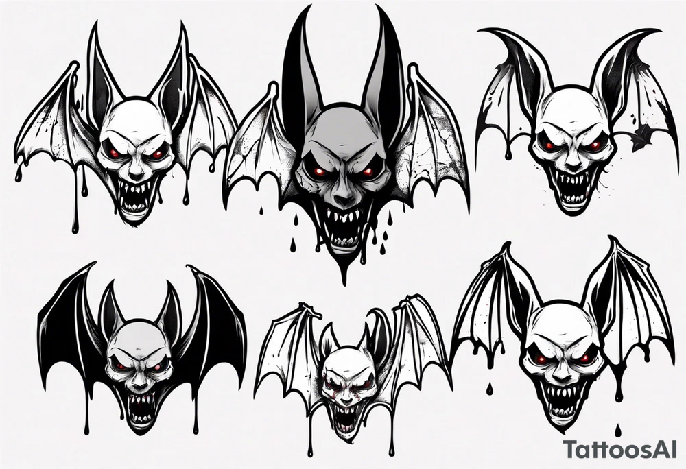 bat with head coming off and blood spurting out tattoo idea