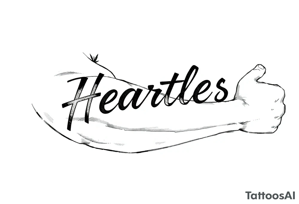 Heartless words written tattoo idea