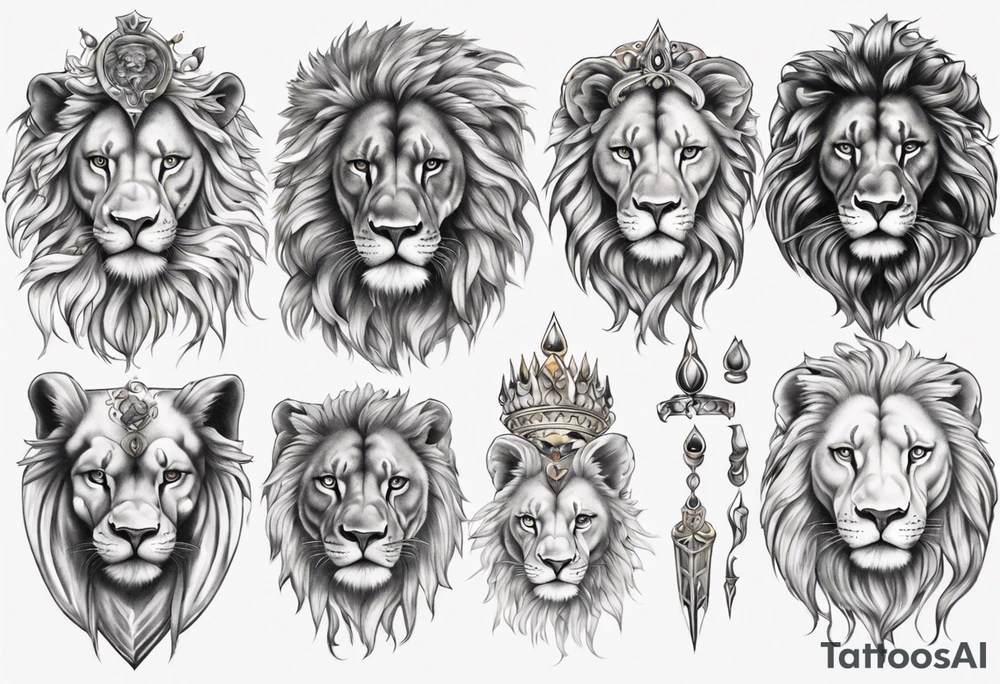 Half lion Half godess tattoo idea