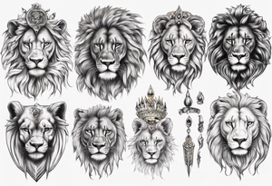 Half lion Half godess tattoo idea