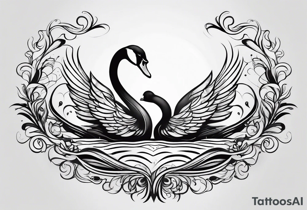 Beautiful swan tattoo idea