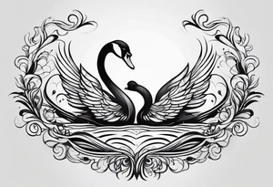 Beautiful swan tattoo idea