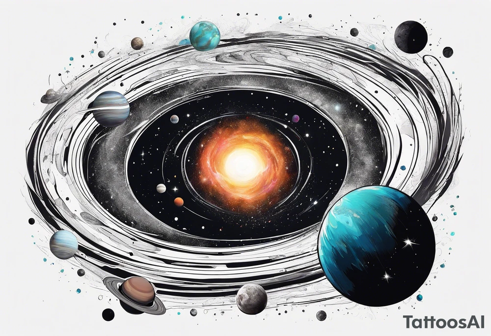Planets orbiting a supermassive black hole. tattoo idea