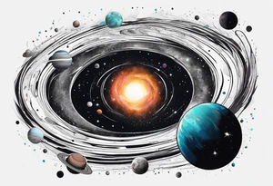 Planets orbiting a supermassive black hole. tattoo idea