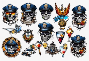 martini police tattoo idea