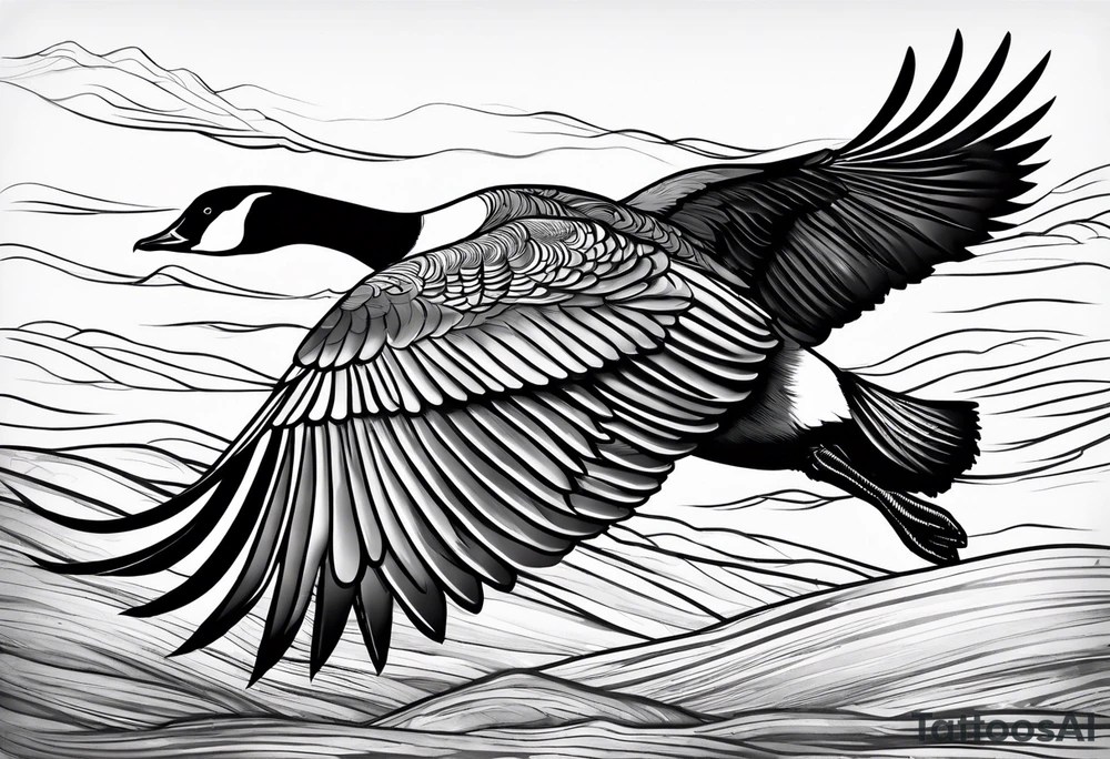 canadian goose taking off into the sky wind Background tattoo idea