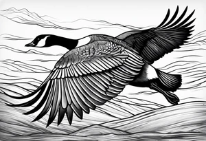 canadian goose taking off into the sky wind Background tattoo idea