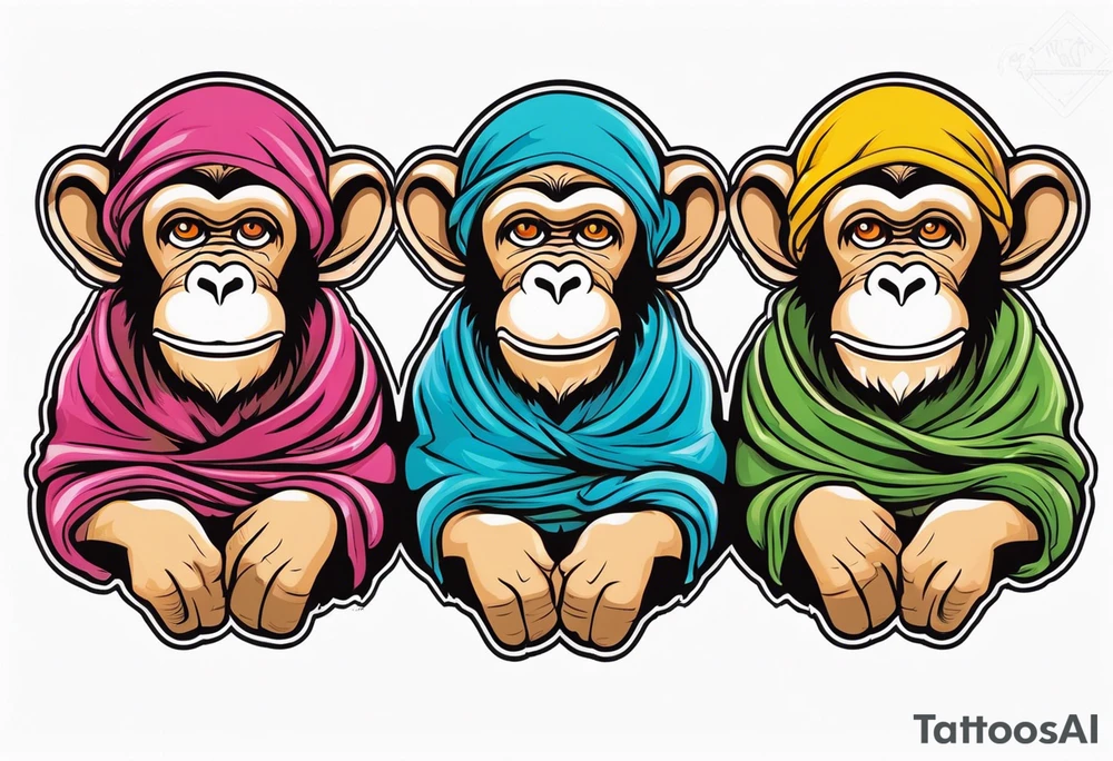 three wise monkeys one has ears covered one eyes one mouth tattoo idea