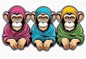 three wise monkeys one has ears covered one eyes one mouth tattoo idea