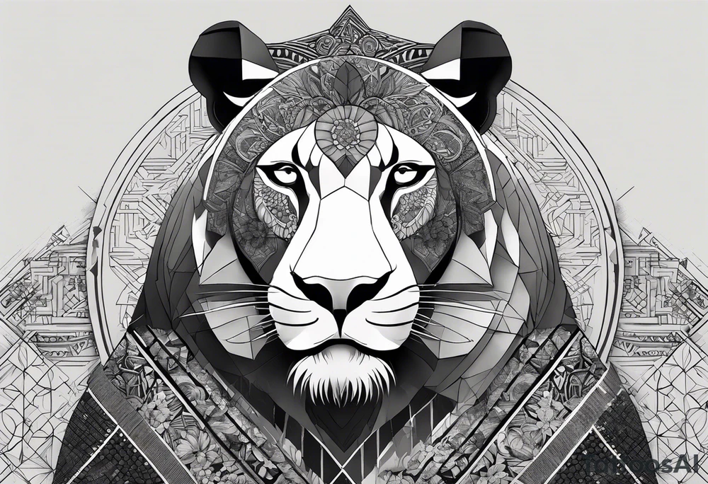 Very asymmetrical, +geometric pattern, with realistic full moon, with hippo at side look, +tribal, +geometric, +inkart , +blackwork, +grey scale, + sketch
with wintersweet flower bud, +inkart touch, +for men, detailed , combined favourite , superimposed lion fur tattoo idea