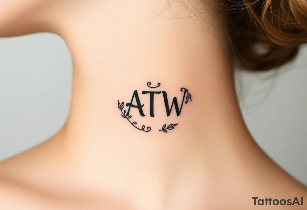 ATW initials inside a human teeth bite mark tattoo idea